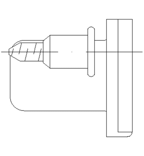 Technical drawing of a bolt and washer assembly